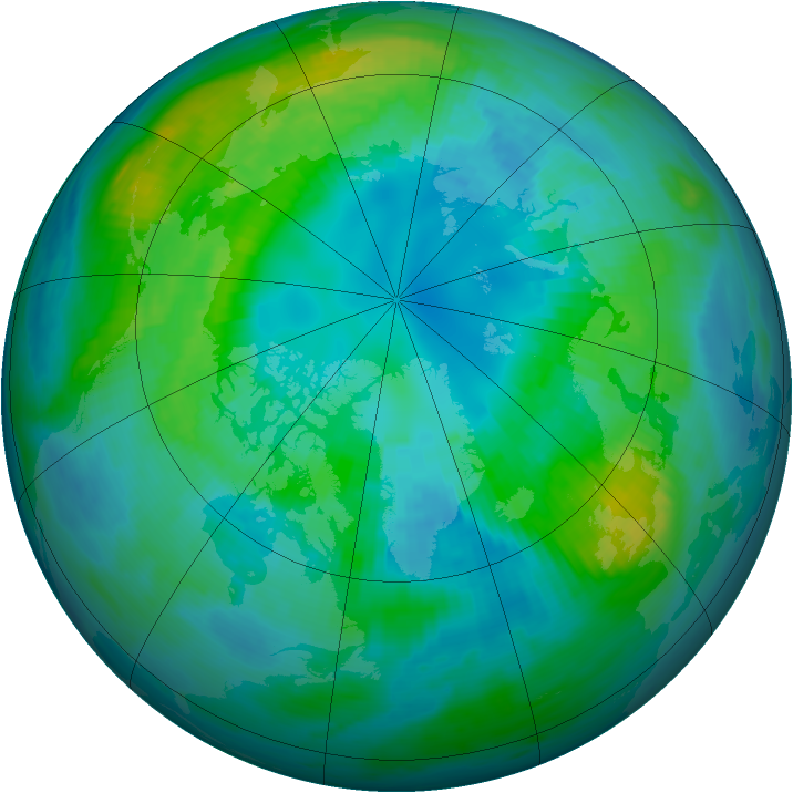 Arctic ozone map for 16 October 1983